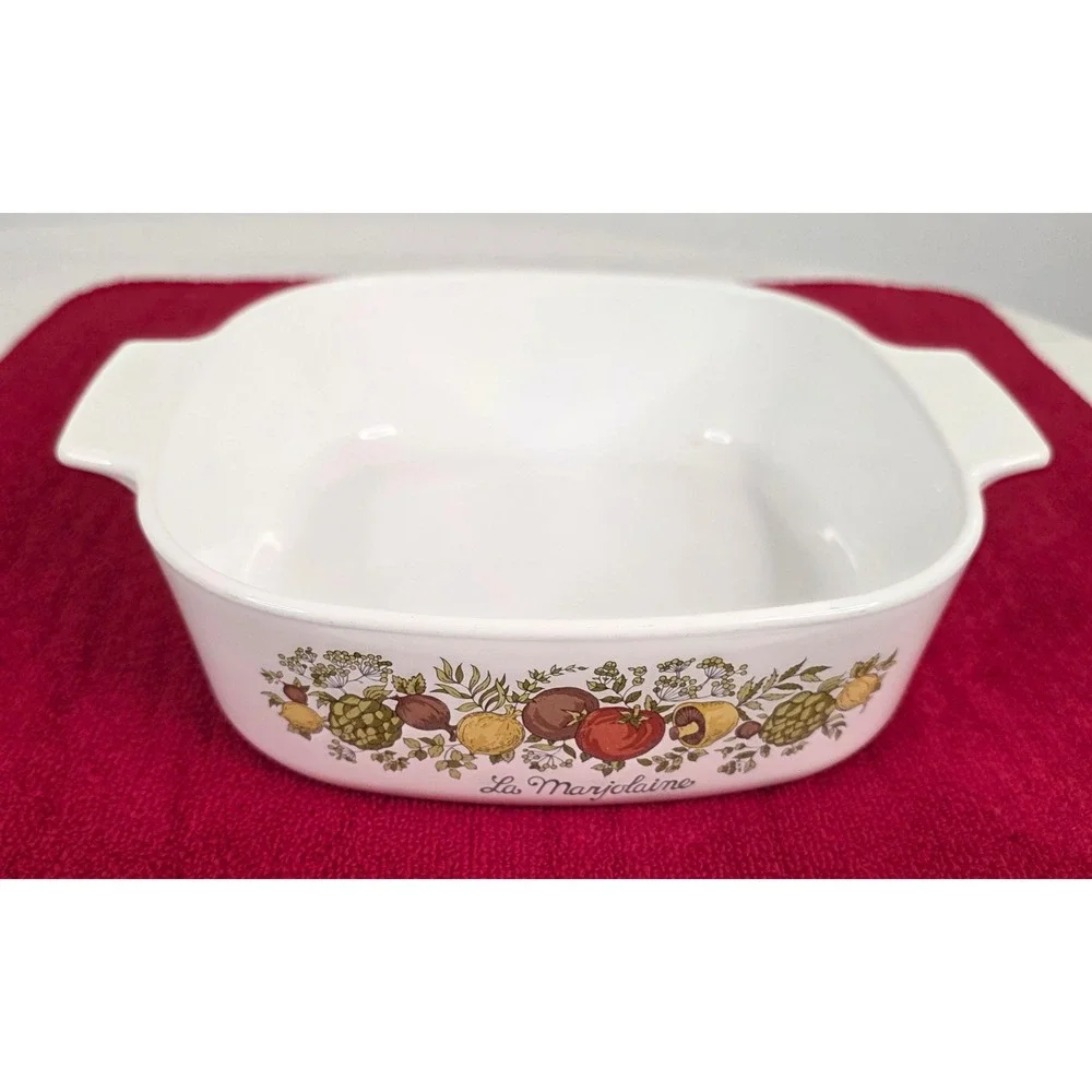 Corning Ware La Marjolaine 2 Quart Square Casserole Dish A-2-B Vintage White